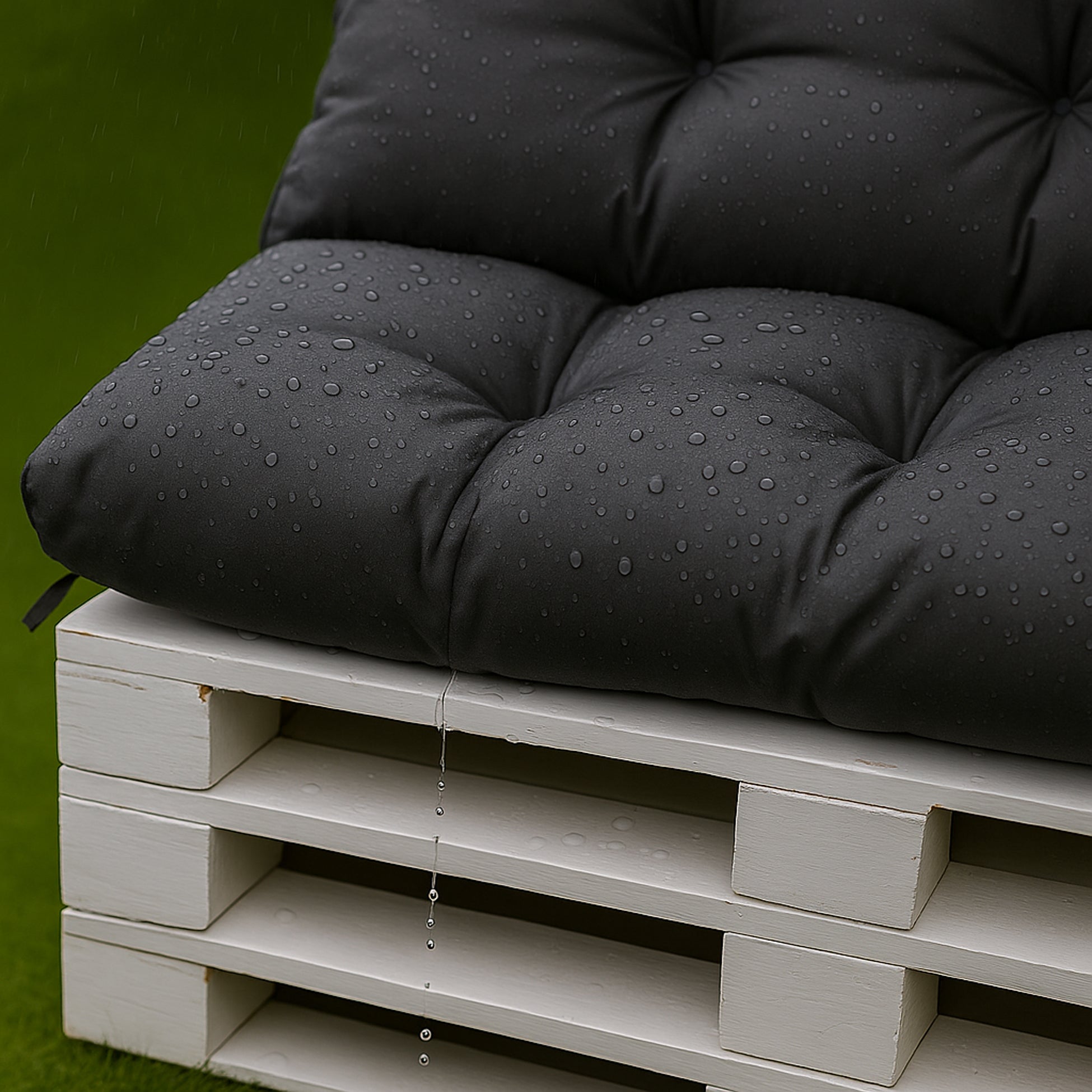 Coussins pour palettes, Assise 120x50 et Dossier 120x40cm Anthracite, coussins canapé / coussin palette in / extérieur, SETGARDEN - 6