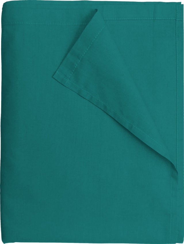 Drap Plat 240x300 cm Vert turquoise - 100% coton 57 Fils