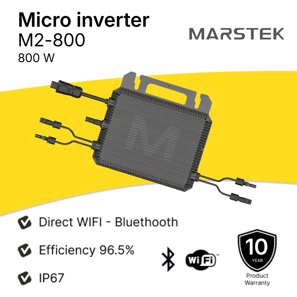 Kit solar plugin Robinsun Eco 800 W · 2 painéis Canadian 460 W + microinversor + cabo Schuko de 5 m - 5