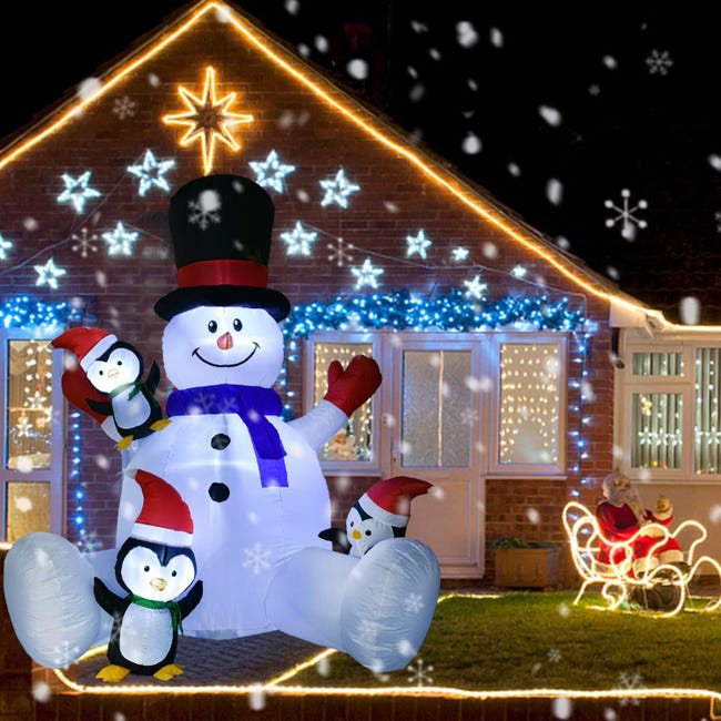 Decorazioni natalizie da esterno - pupazzo di neve gonfiabile con LED Decorazioni natalizie da esterno - pupazzo di neve gonfiabile con LED