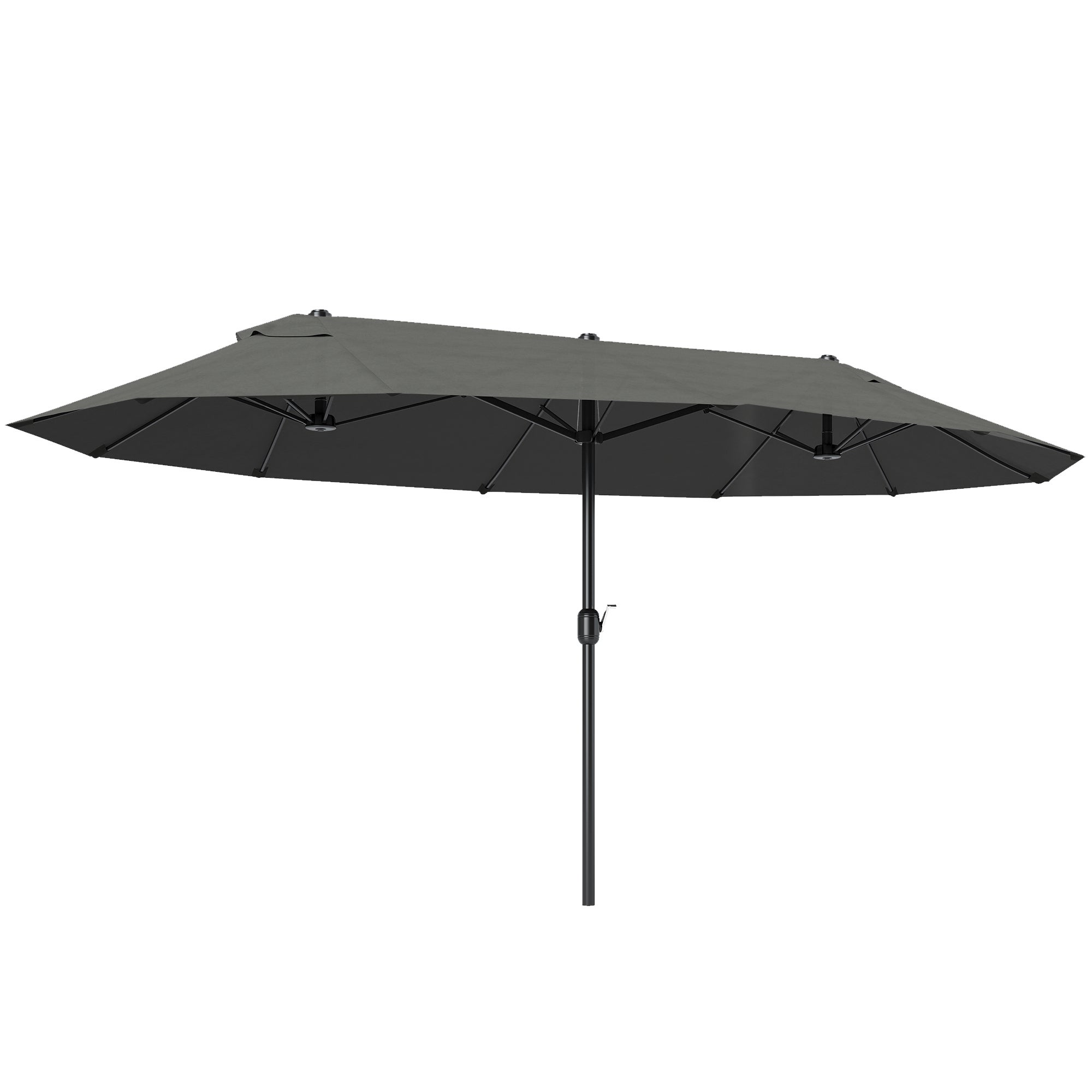 Chapéu de Sol Duplo Outsunny Cinzento Tela de Poliéster, Aço 460x270x240cm - 2