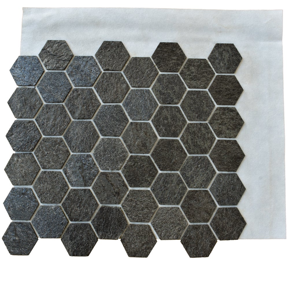 Mosaique pierre naturelle - Hexagone - plaque de 30 x 30 cm - roche de mer - 2