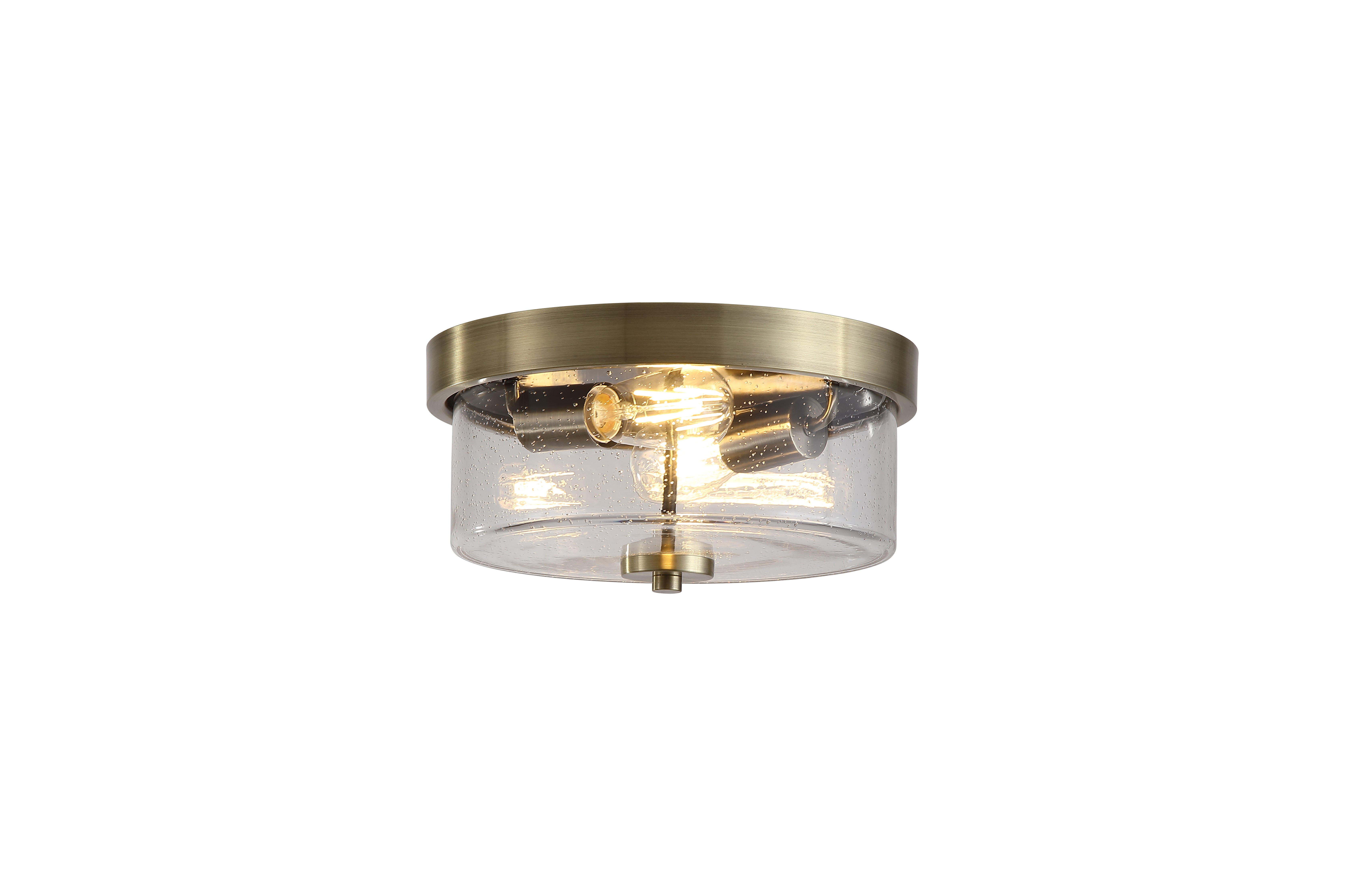 PRESTON Plaf 2L IP44 sdb CLII Laiton verre D33cm | Leroy Merlin
