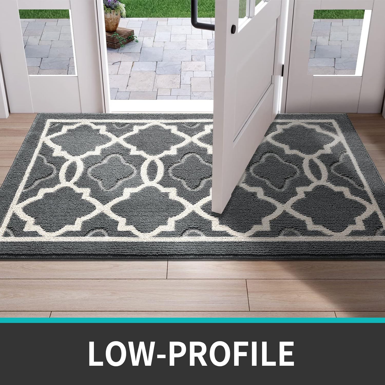 Paillasson Antidérapant,Tapis de Porte Intérieur et Extérieur|Absorbant et Résistant,Tapis d'entrée Lavable en Machine,Anti-Poussière-50x80cm,Charcoal - 5