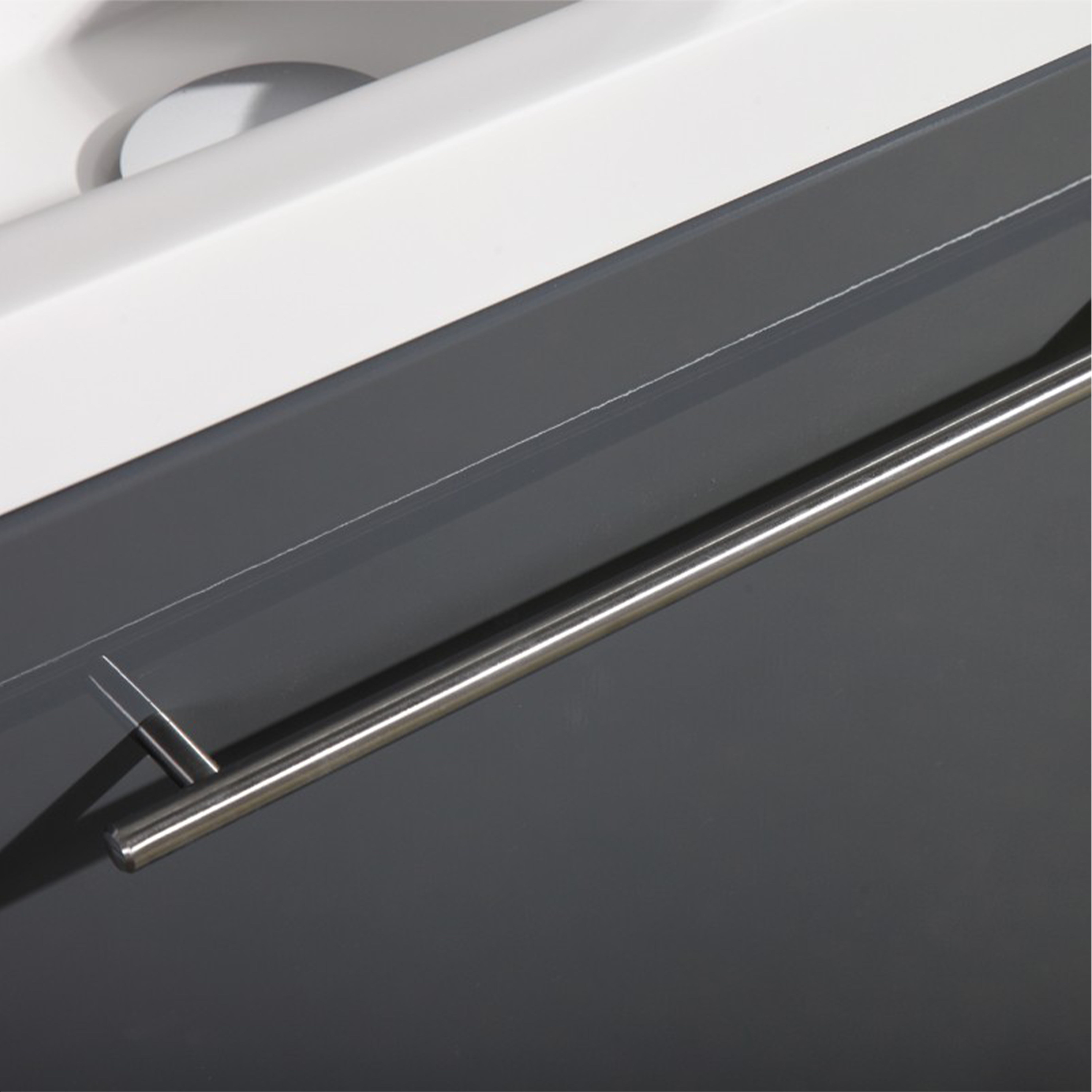 Meuble lave main vasque 40 cm gris laque Aquapixo - 4