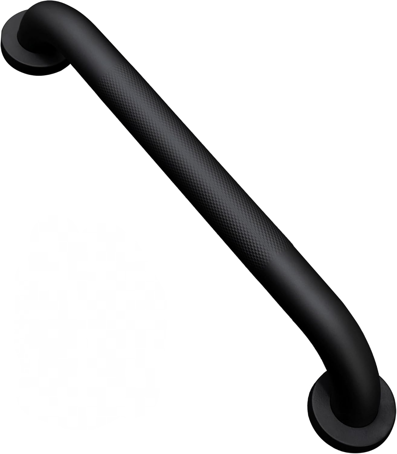 Uchwyt łazienkowy antypoślizgowy z radełkowanym uchwytem (2 sztuki, 40 cm, czarny)