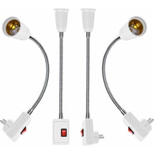E27 Maschio Presa Tipo EU Adattatore Convertitore Per Supporto Lampadina Con Pulsante On Off Bianco 78929864