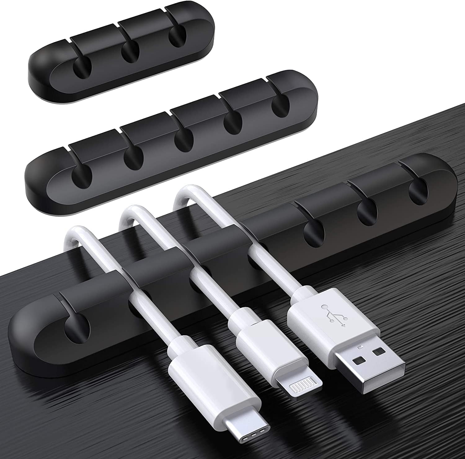 Organizer na kable na biurko (3 sztuki) do ładowarek USB, myszy, słuchawek i kabli komputerowych.