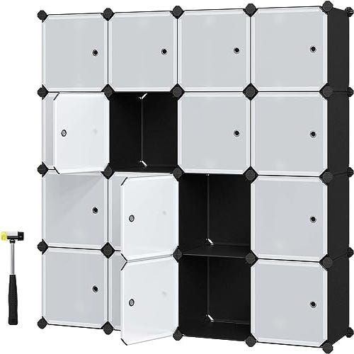 Lot De 15 Connecteurs Plastique Pour étagères Modulaires Cubes - Fixation DIY Pour Rangement Grille Métallique