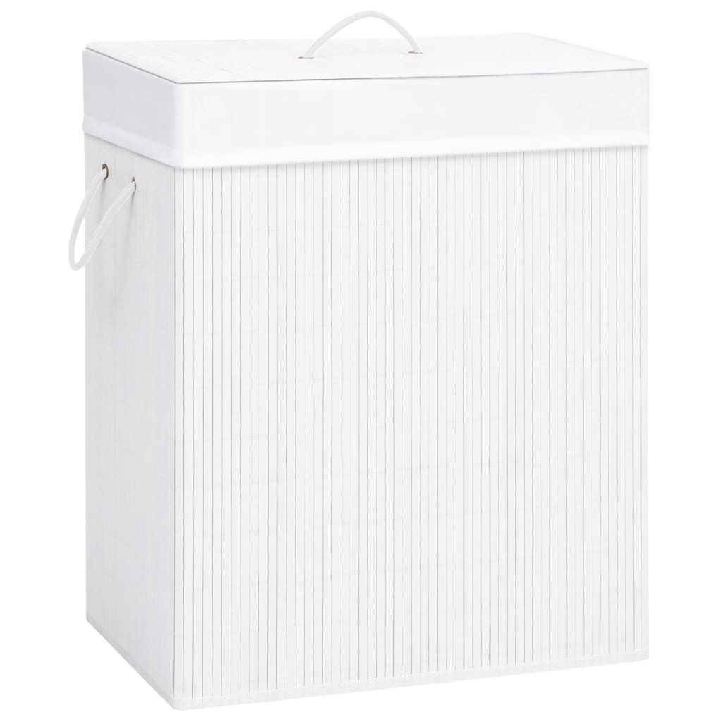 Maison exclusive - cesta para la ropa sucia de bambú de una sección blanca 83 l