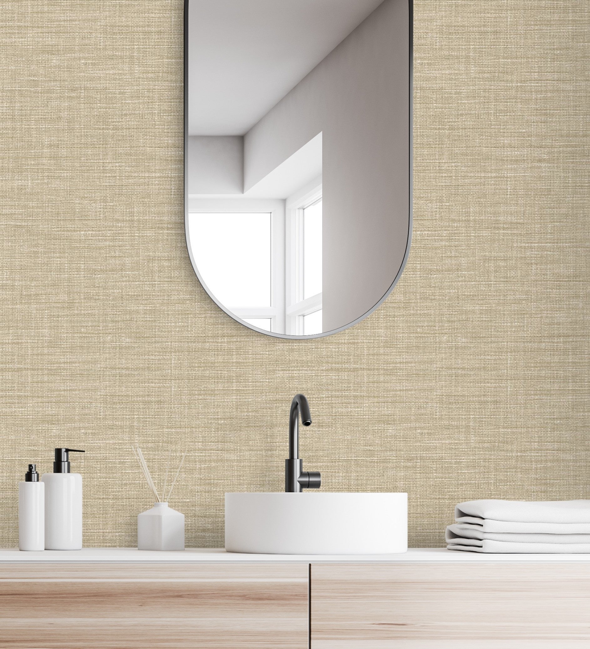 papel de parede vinílico ecológico com efeito de textura de tecido em relevo - Soho Fabric 679734 da GAULAN - Rolo de 10 m x 0,53 m - 7