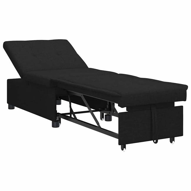 VidaXL Sofá Cama 3-en-1 Diseño Desplegable Tela Negra Leroy Merlin
