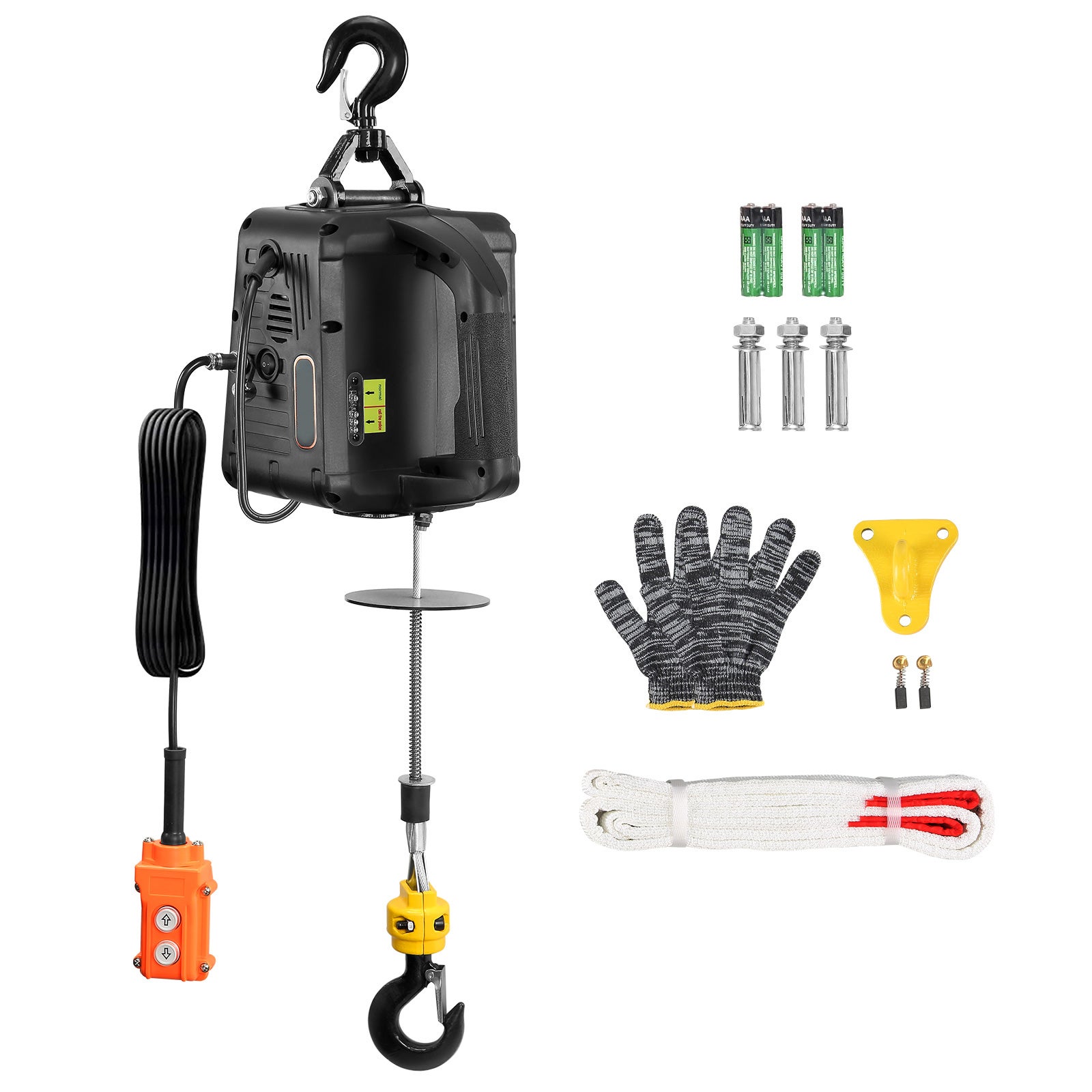 2-in-1 Treuil électrique SucceBuy 1100 lbs Capacité de levage, 1500W portable, 22,9 ft Hauteur, Télécommande câblée. Idéal pour le levage - 3