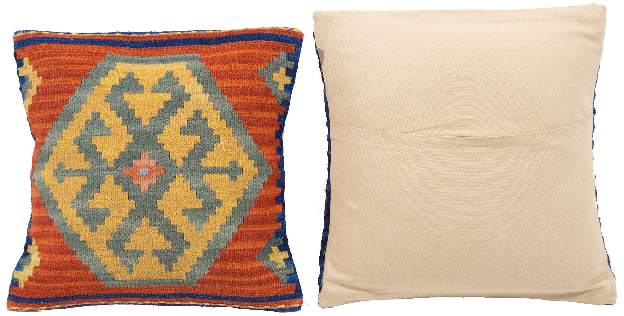 (Galleriafarah1970) - Oryginalna, ręcznie robiona poduszka Kilim Square Pillow o wymiarach 40x40 cm