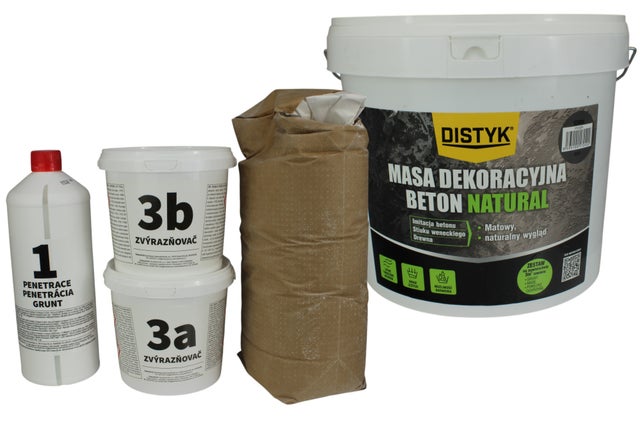 Beton architektoniczny BETON NATURAL 5 kg szary efekt betonu na ścianę szary DISTYK