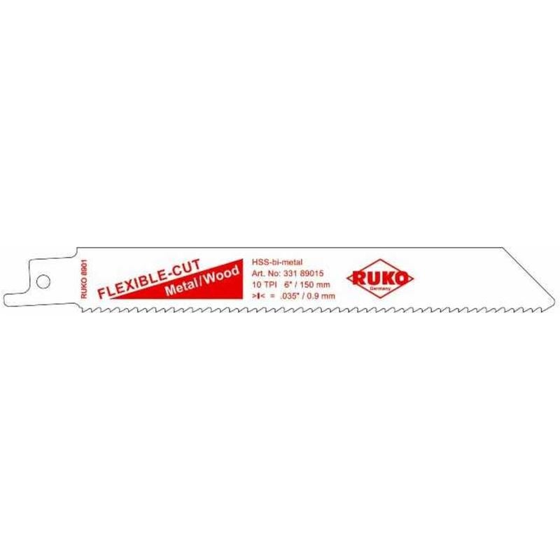 RUKO 5 Lame Per Seghetto Alternativo HSS 132 Mm - Confezione Da 5 (Equivalente Bosch T 318 A)