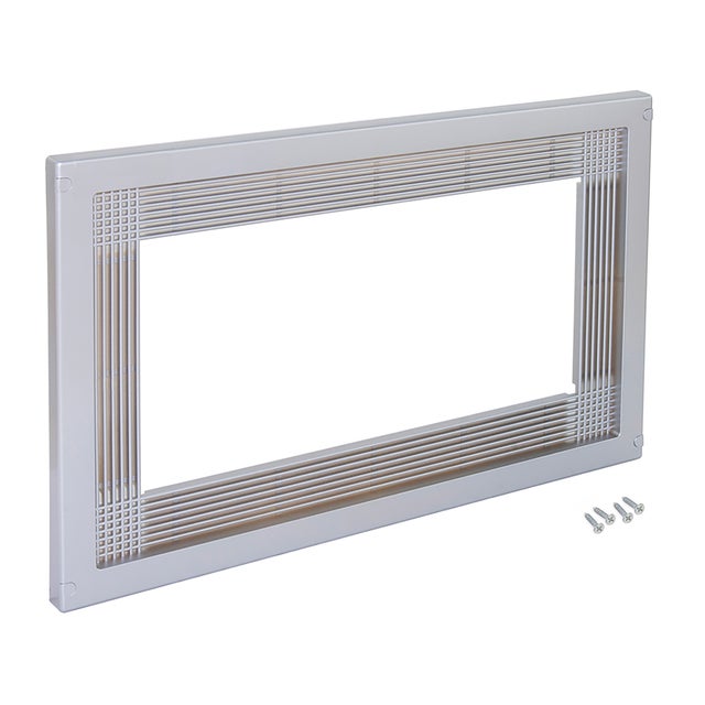Emuca Cornice per microonde, per installazione a incasso in mobili da cucina, modulo 600mm, 600x400mm, Tecnoplastica, Verniciato alluminio