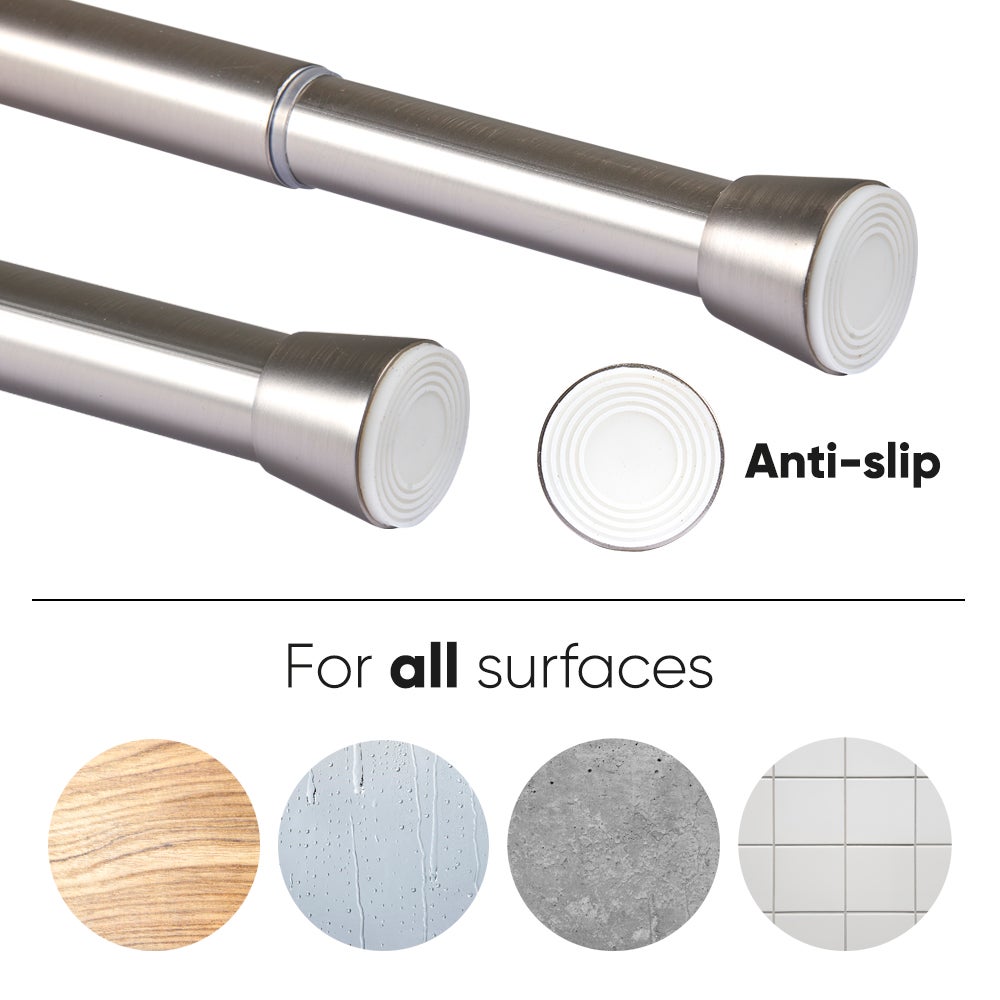 Bastone per tende estensibile a pressione Ø28 mm – Argento (120-210 cm) - 6