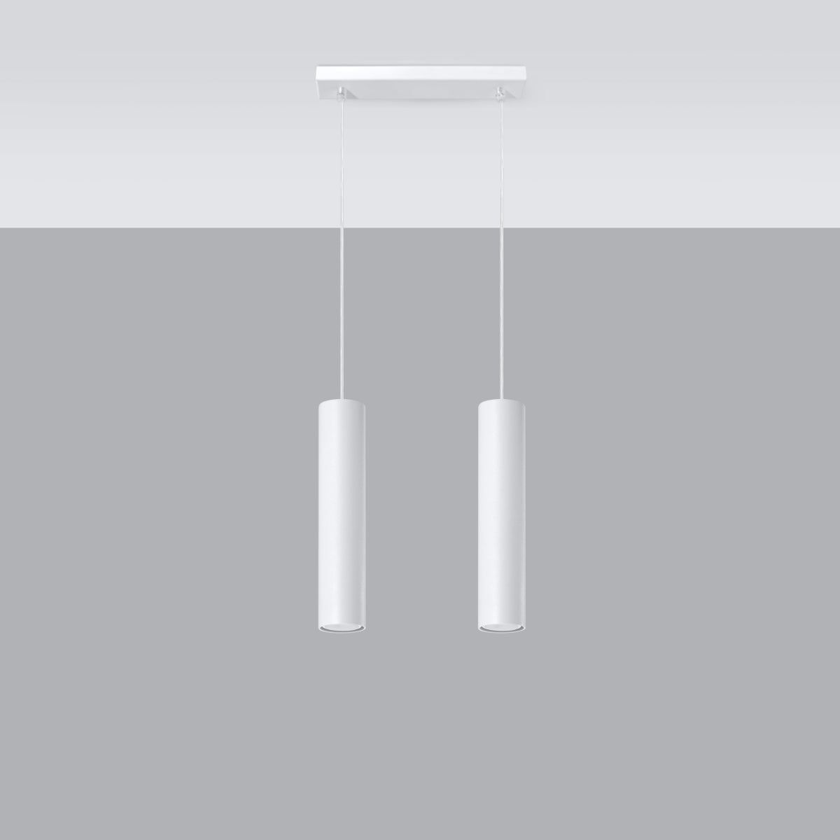 Lampa wisząca TORIS 2 biały LED 4000K - 30x6x90cm Sollux