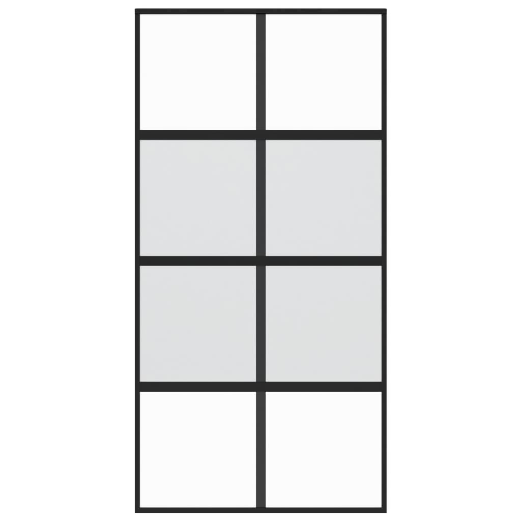 Puerta corredera | Puerta de la cocina vidrio templado y aluminio negra 102,5x205 cm CFW31194 - 4