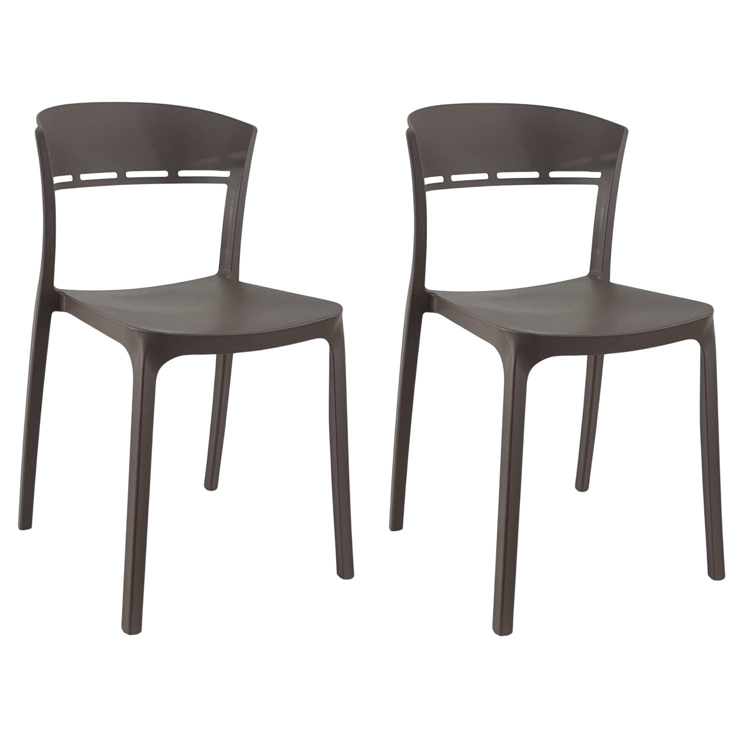 Set 6 Sedie Volga In Polipropilene - Design Moderno Impilabile Per Interni Ed Esterni | MADE IN ITALY, Colore Tortora - Foto 3