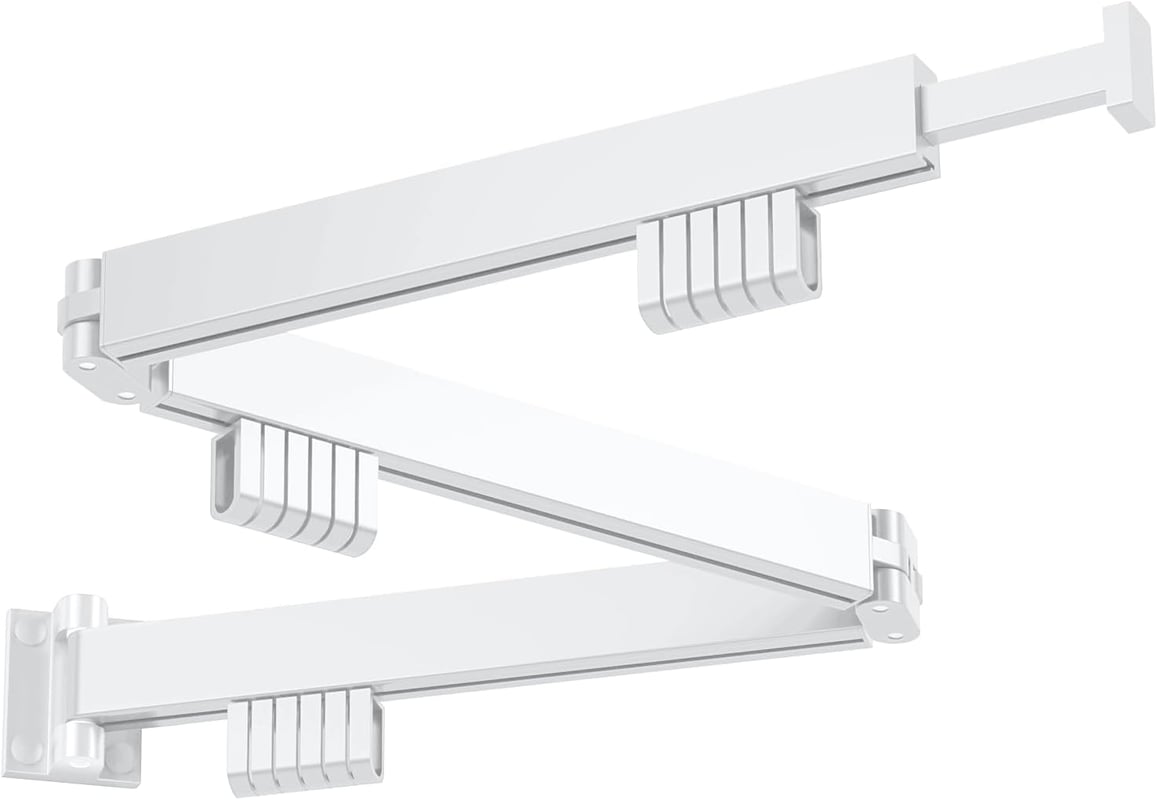 Suszarka do ubrań montowana na ścianie, obracająca się o 360° (biała, trzywarstwowa)