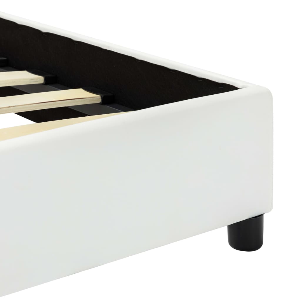 Maison Exclusive - Estrutura de cama 160x200 cm couro artificial branco - 7