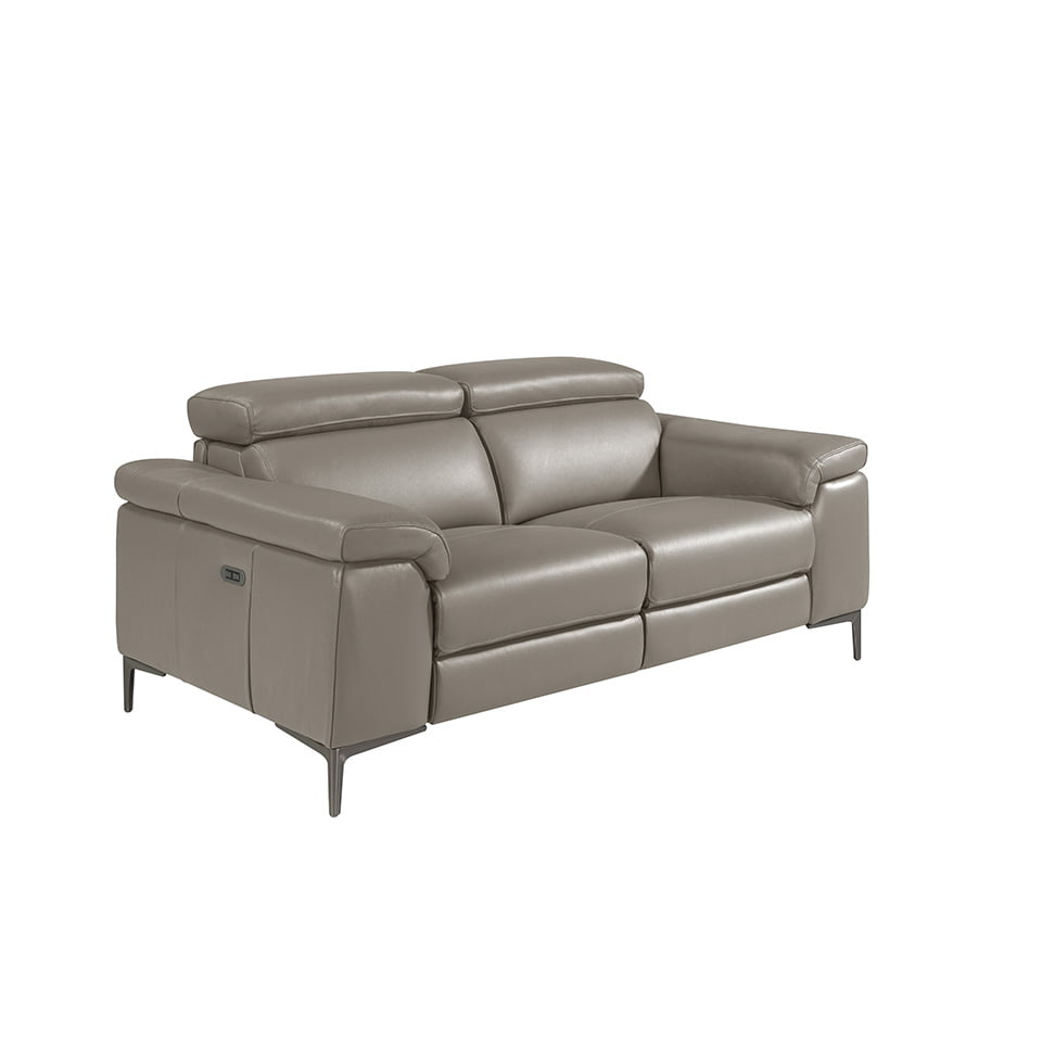 ANGEL CERDA 2-osobowa sofa relaksacyjna z ciemnoszarej skóry