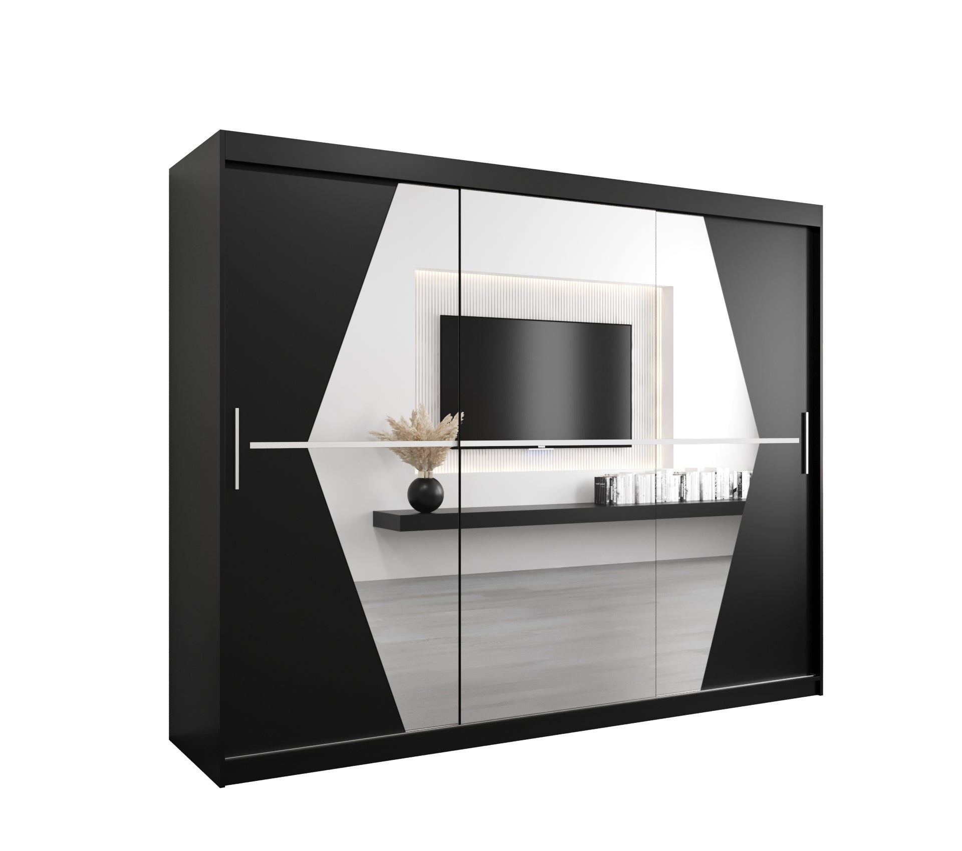 Szafa przesuwna garderoba BOLIWIA 250 x 62 x 200 cm Czarny - Abiks Meble