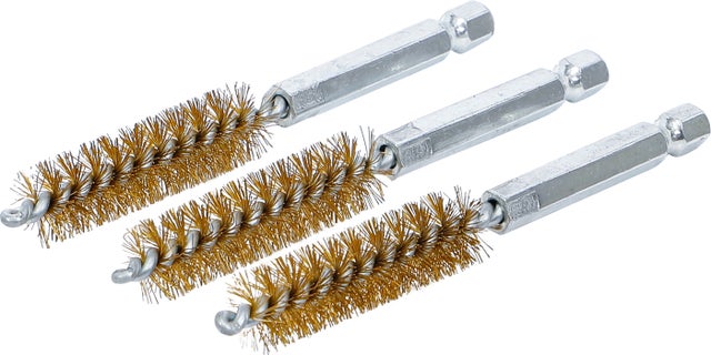 BGS Szczotka mosiężna 12 mm Napęd sześciokąt zewnętrzny 6,3 mm (1/4