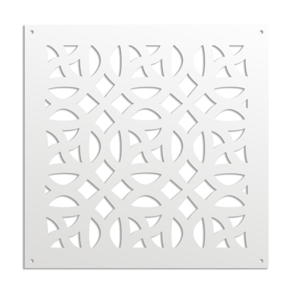 CANTERBURY - Panel perforowany z PVC - Osłona przeciwsłoneczna - Rozmiar 73x73 cm - Grubość 1 cm - Kolor BIAŁY