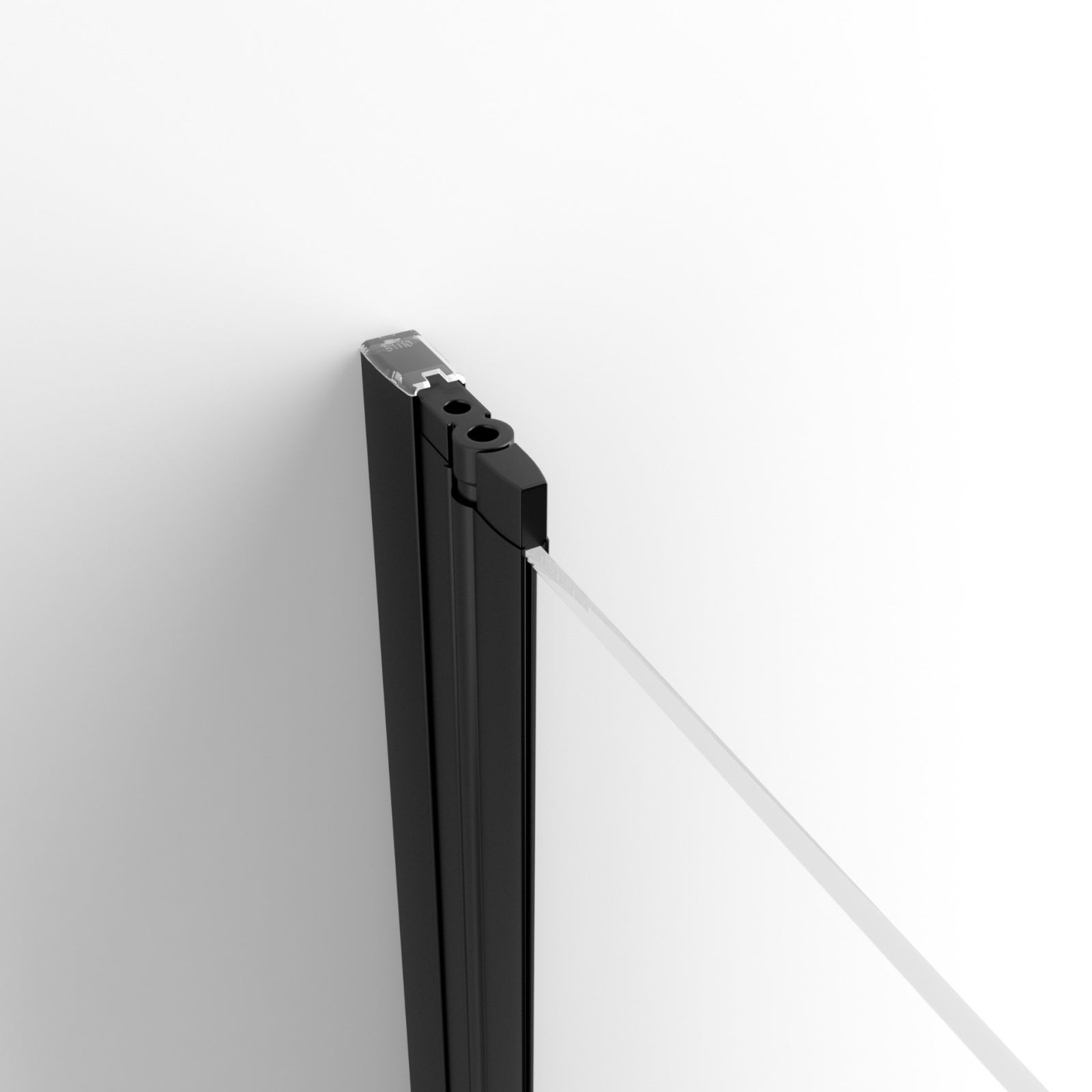 Schulte porte de douche pivotante, 80x192 cm, réversible, verre 5 mm, anticalcaire, sérigraphie verrière, style industriel, profilé noir - 2