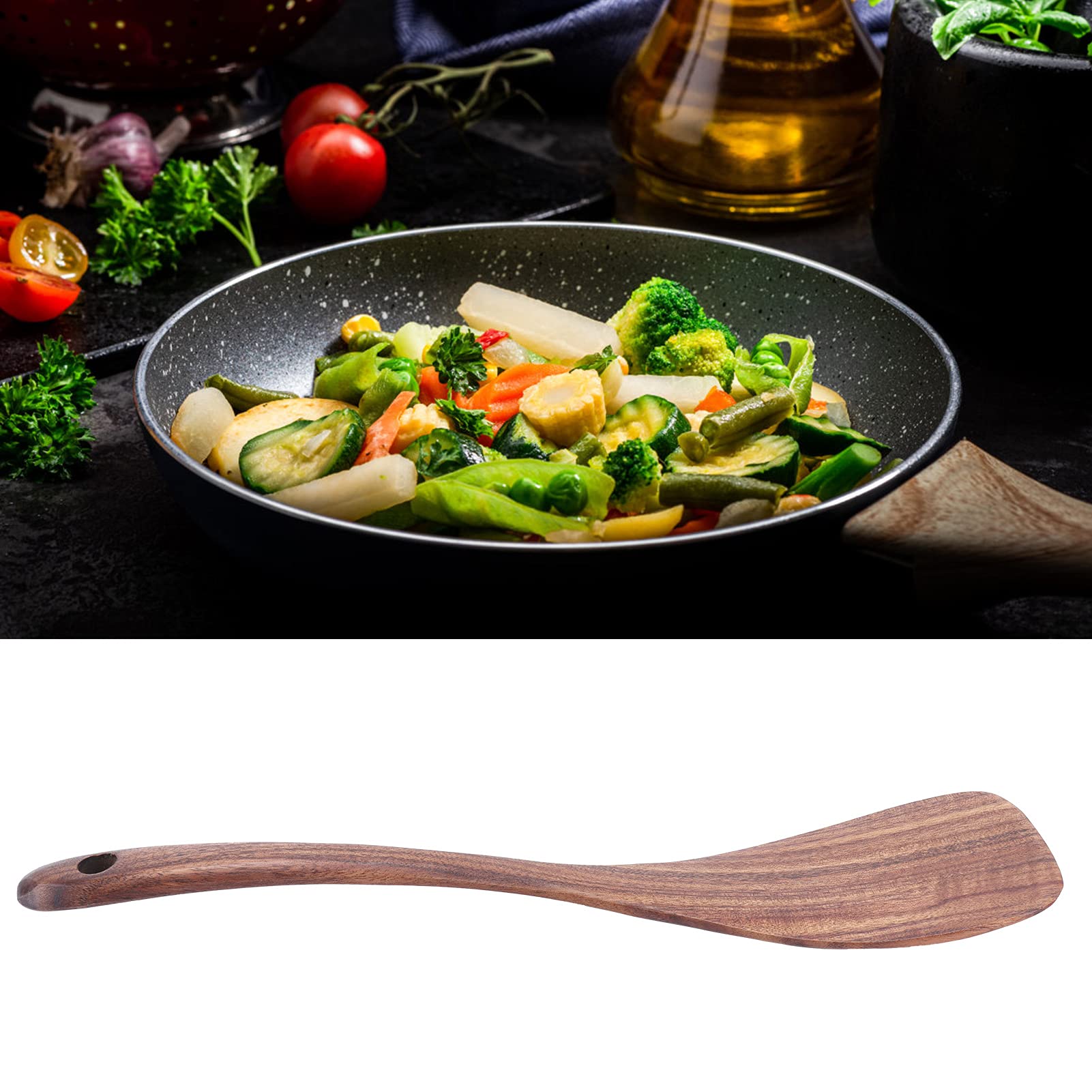 Spatola Di Legno, 2 Pezzi Spatola Di Legno Lunga Resistente Al Calore Cucina Leggera 94705532