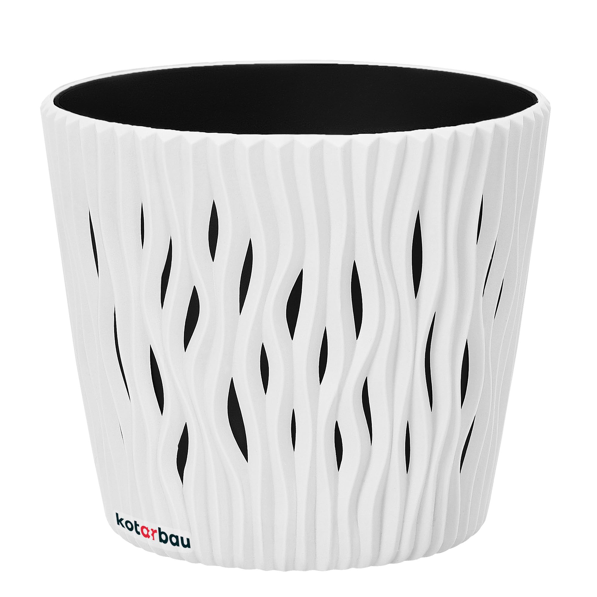 KOTARBAU® Lot De 2 Pots De Fleurs Ronds Blancs - Diamètre Intérieur