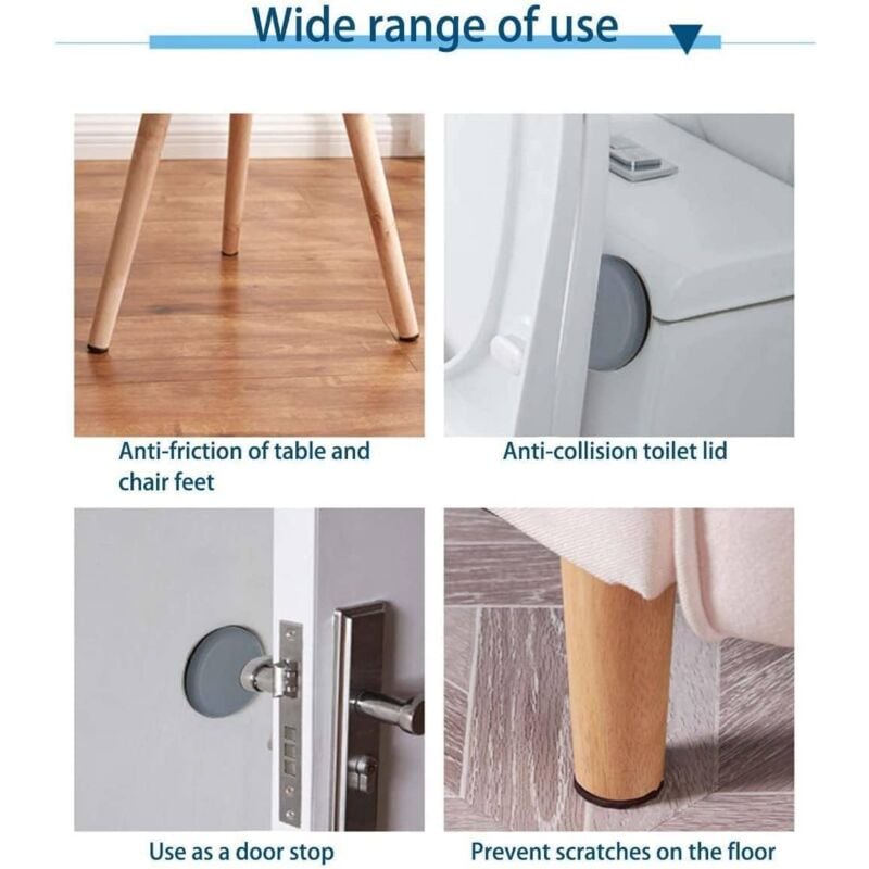 8pcs 50 mm (Rond) Patins en Teflon pour Meubles, Patins glisseurs pour Meubles - Planeur Patins pour Meubles en Téflon Auto - 3