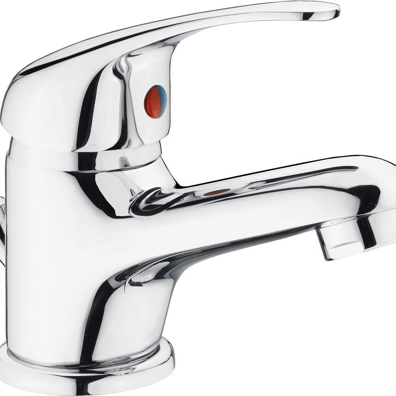 Jednootworowy miedziany kran umywalkowy z rurą spustową