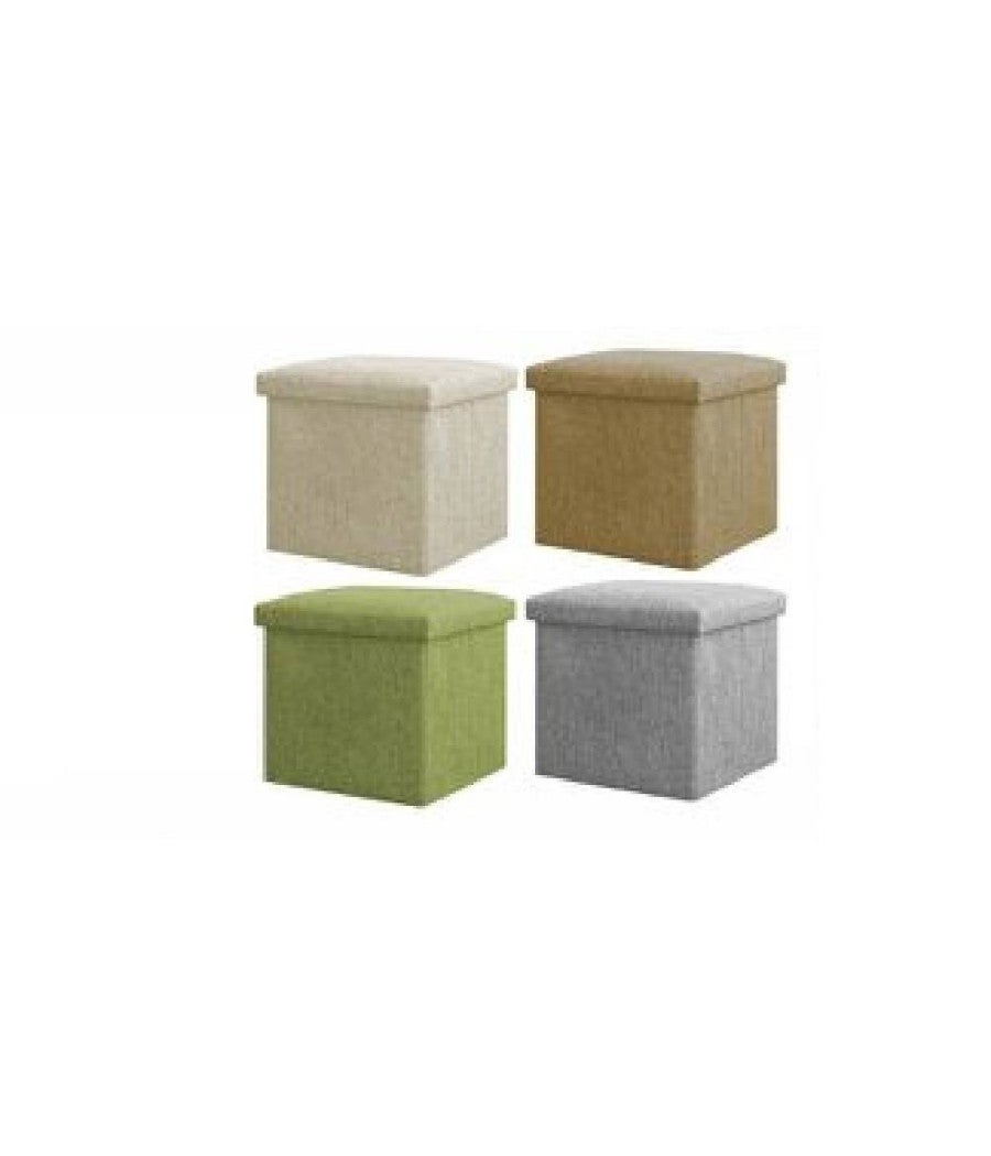 Trade Shop - Pouff Puff Pouf Contenitore Imbottito Con Seduta In Tessuto 30 X 30 X 30cm 69585 - - 3