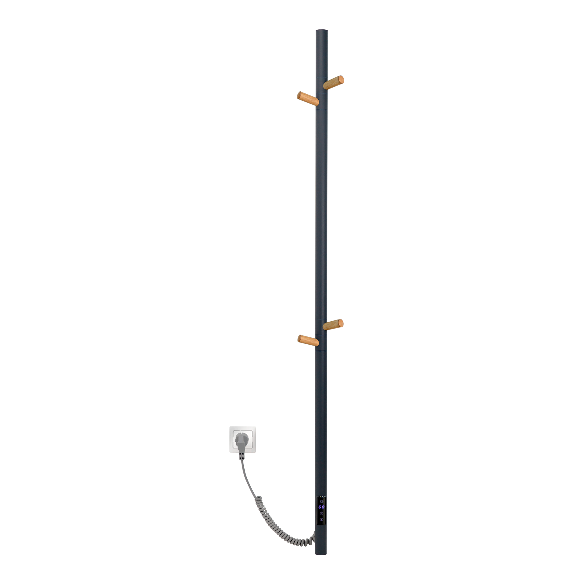 Sèche-serviettes électrique design, métal, PRIMUM HOME GREY, 60W, 15х140 cm - 2