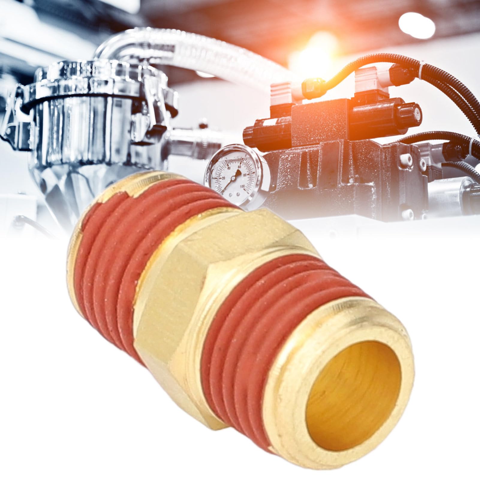 PATIKIL 1/4" NPT Ottone Esagonale Svasato Spina, 8pz Contatore Incassato Interno Esagonale Filettatura Presa Tubo Spine Maschio Raccordi Per Acqua Olio Gas Conduttura - Foto 2