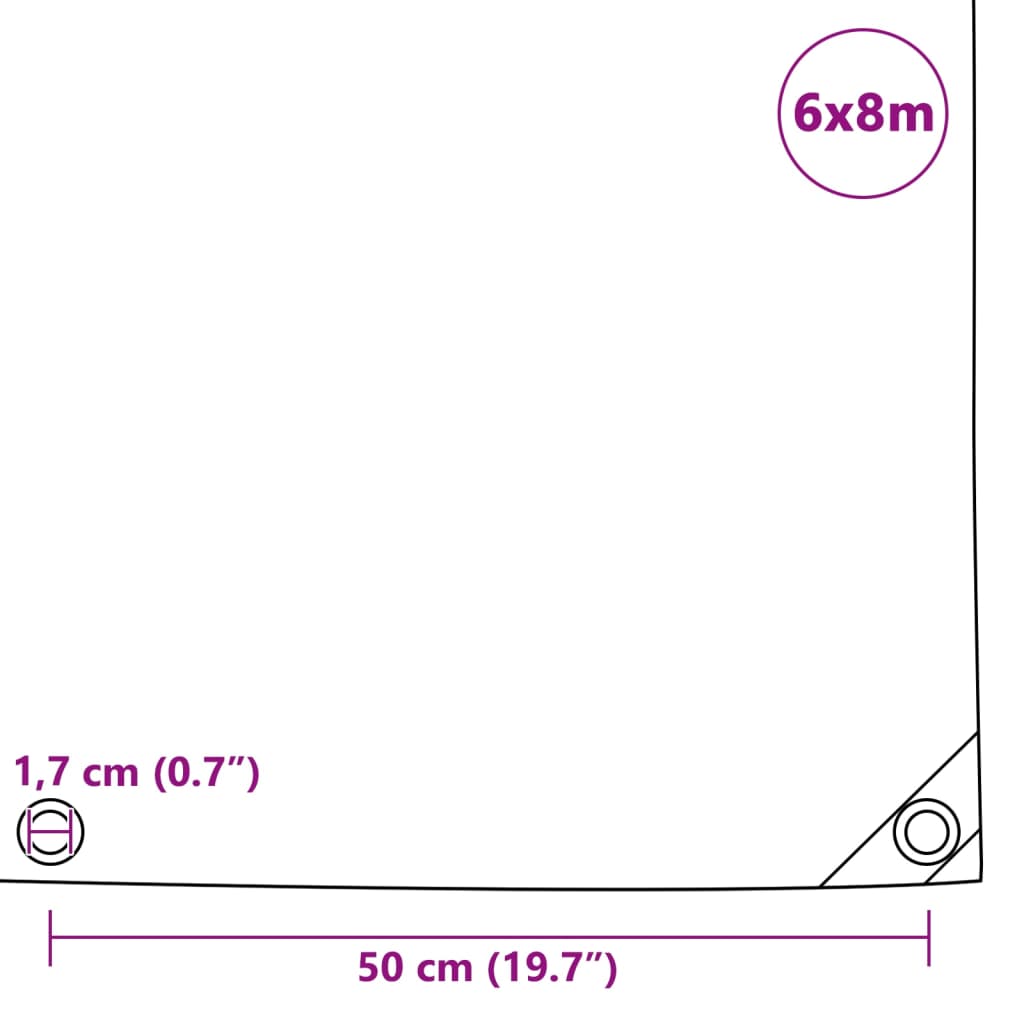 Lona 650 g/m2 6x8 m cinza - COMFORTXL - 6
