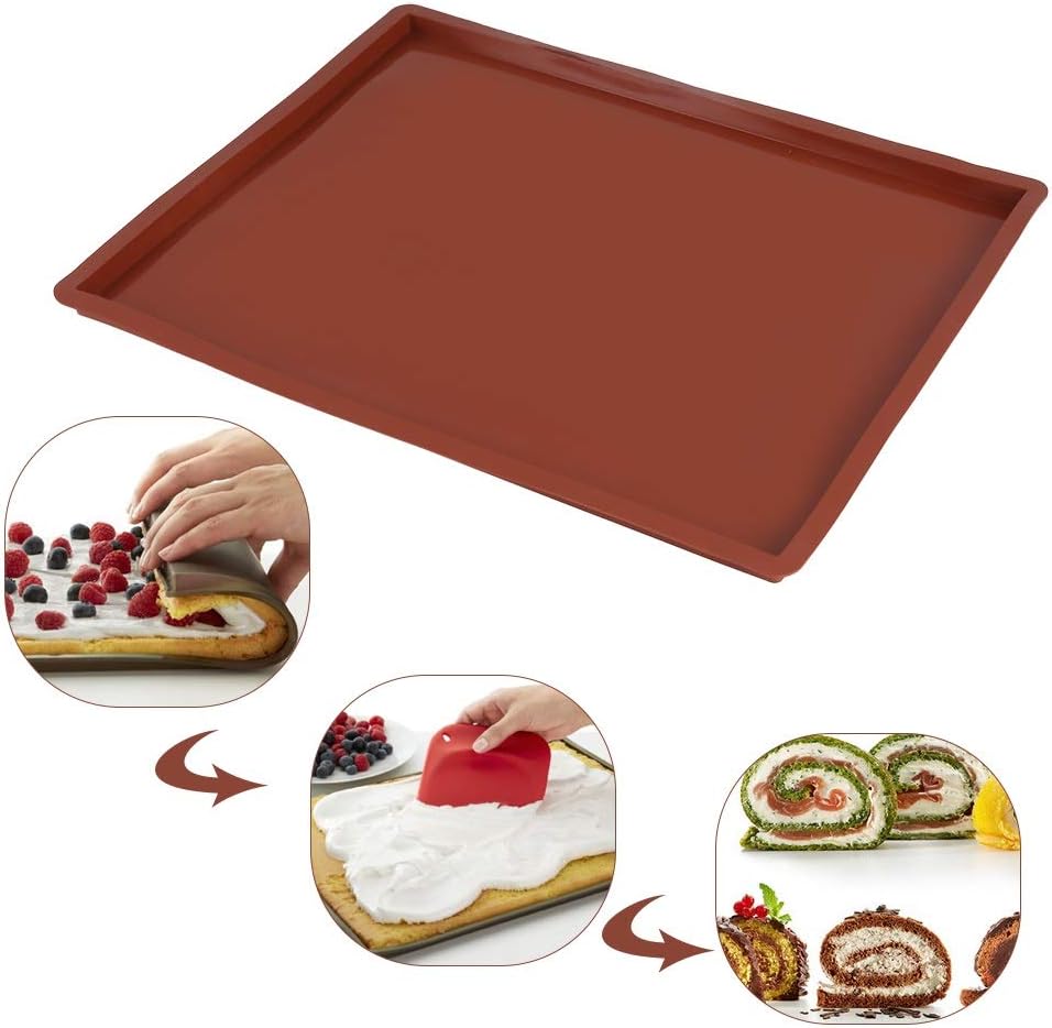 Mata do pieczenia ciasta biszkoptowego - silikonowa mata do pieczenia, elastyczna blacha do pieczenia, silikonowa forma do ciastek, do pizzy, blacha d