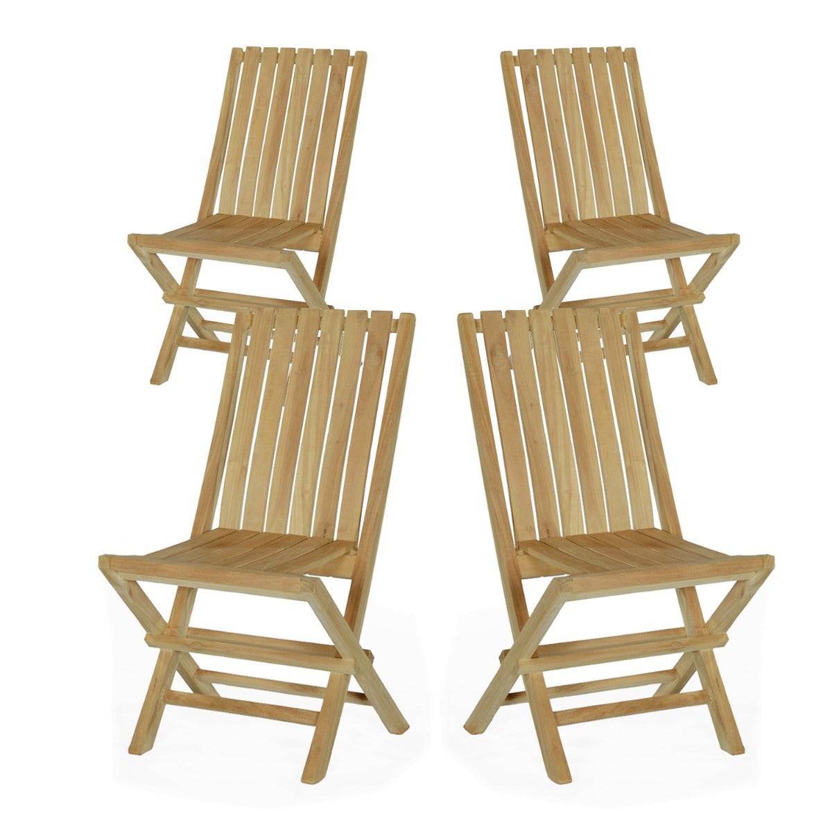Chaise de jardin sans coussin Karimun en Teck Marron - 2