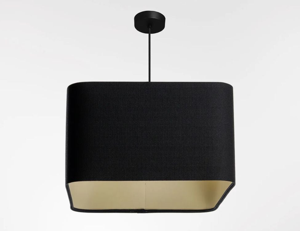 Lampa wisząca KWADRO LEN 005-40w30 czarna/beżowa