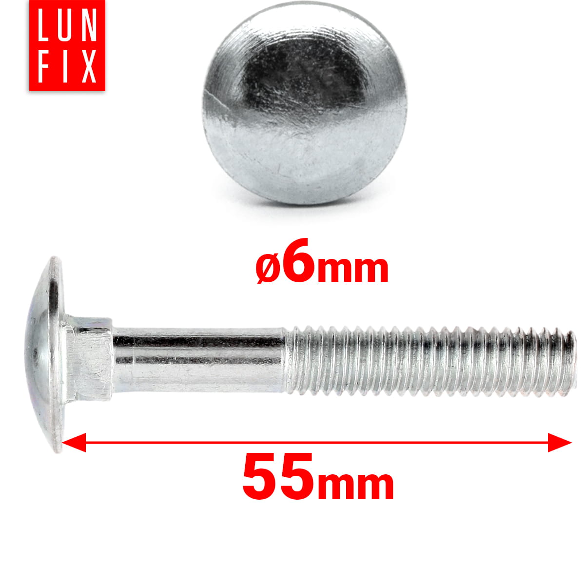 Śruba zamkowa M6 55 mm 1kg