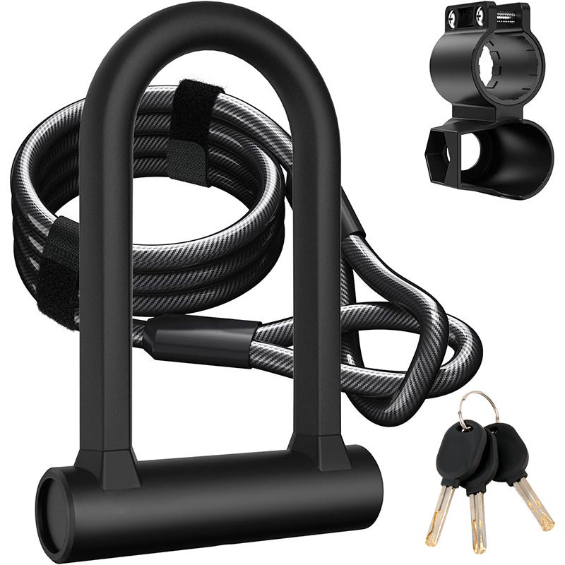 Antivol Vélo U Renforcé 20mm + Câble Acier 1.2m - Cadena Combinación Résistant - Support De Fixation Inclus - 8