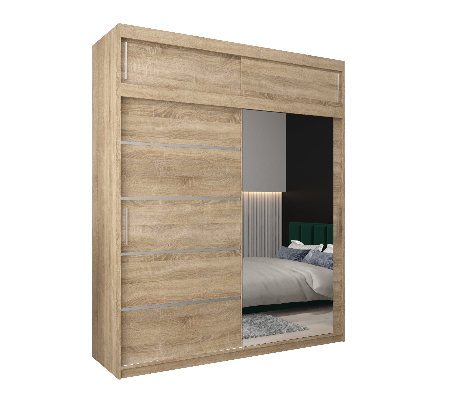 Szafa przesuwna z nadstawką garderoba Verona 2 200 x 62 x 240 cm Sonoma - Abiks Meble