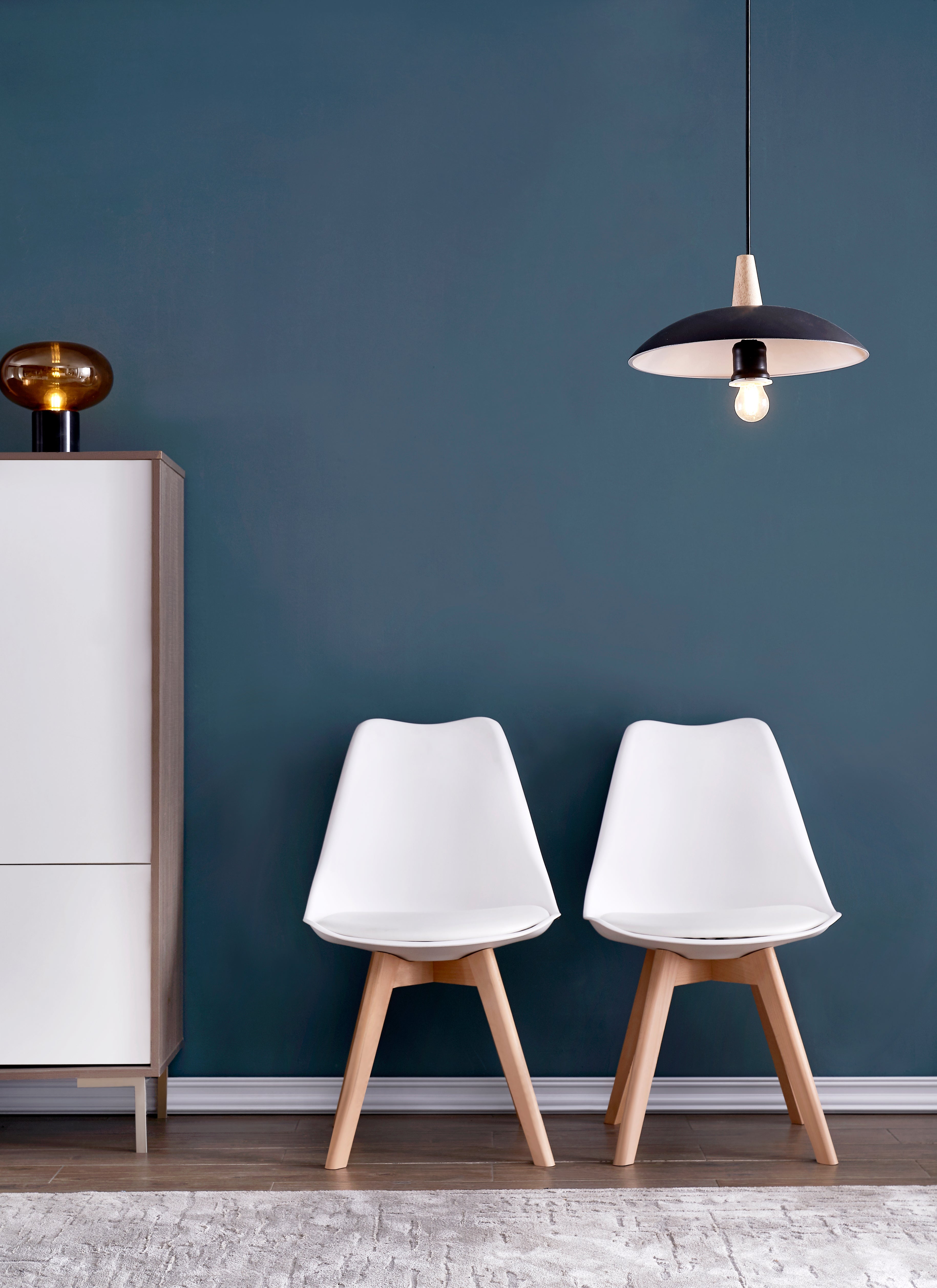 TEENO Chaises de Salle à Manger scandinave, Chaise de Bureau rétro, Blanc, Lot de 4 - 7