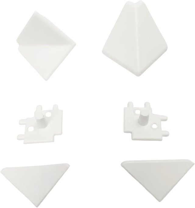 Accesorios Adicionales para Juntas Color Blanco para Salpicadero de Encimeras de Cocina (2 Tapas Finales + 2 Juntas Esquineras)