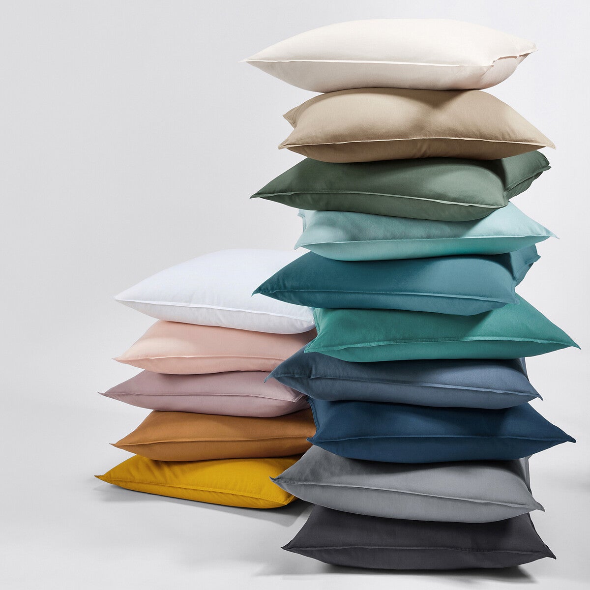 Drap plat uni en coton lavé, Scenario - Bronze - 180 x 290 cm - 5