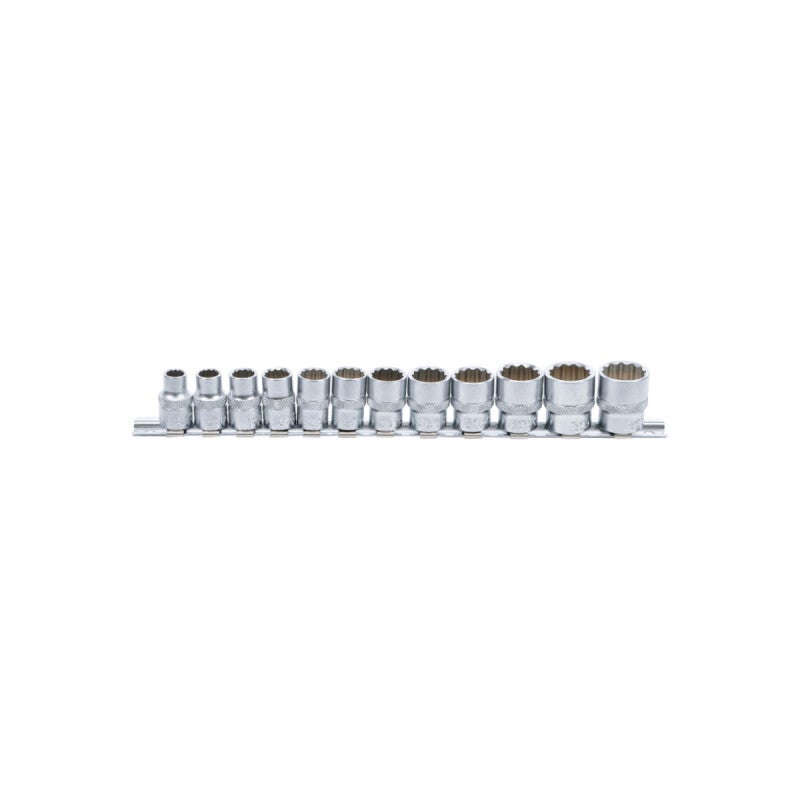 Zestaw nasadek BGS dwunastokątnych, napęd kwadratowy wewnętrzny 10 mm (3/8"), SW 8 - 19 mm, 12 szt. - 9105